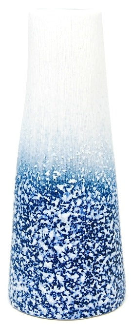 Koza Blue & White Texture Porcelain Bud Vase, 6"