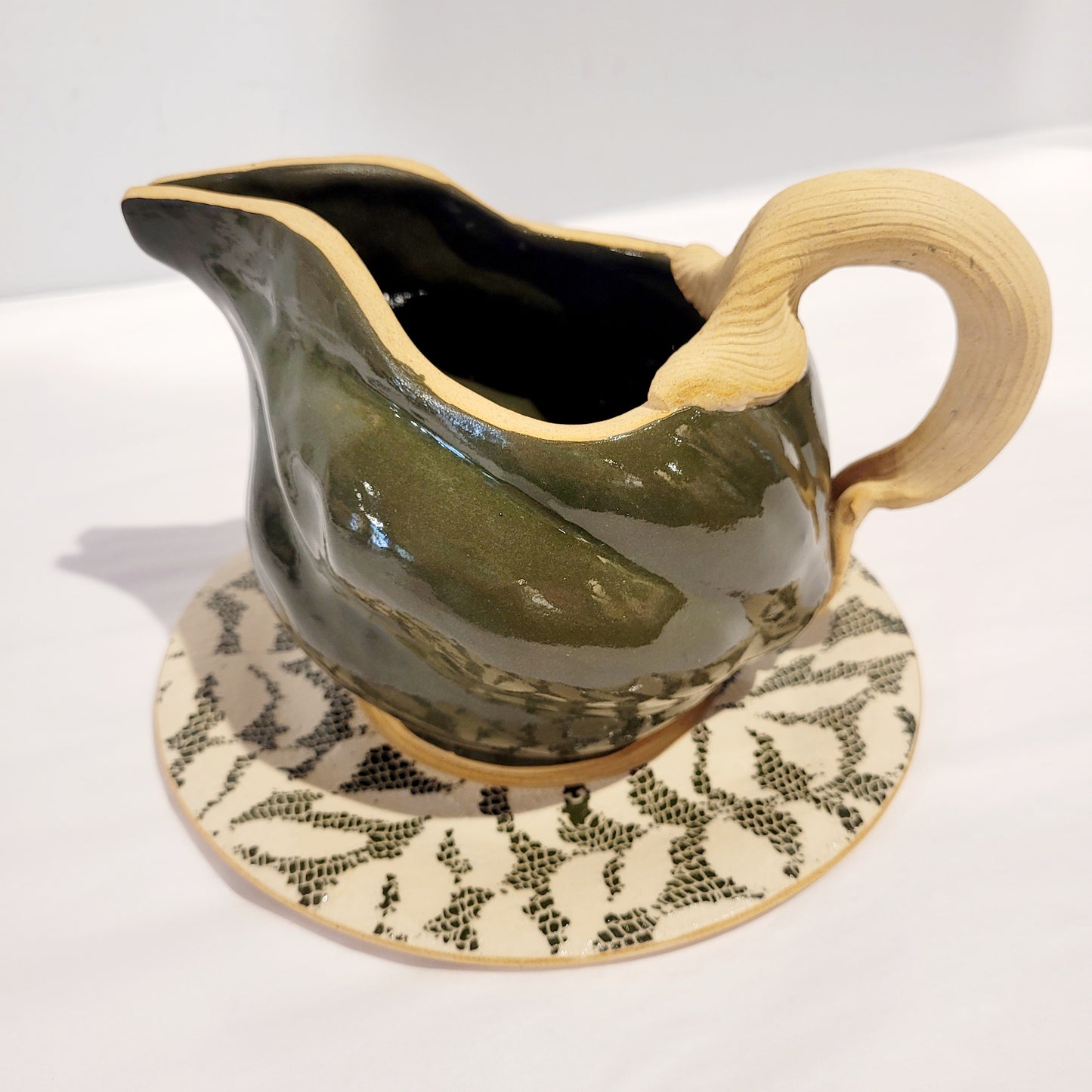 Terrafirma Ceramics - Green Pine Pitcher and Dish