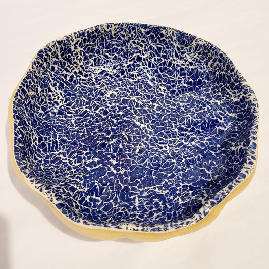 Terrafirma Ceramics - Cobalt 8” Crackle Scallop Bowl