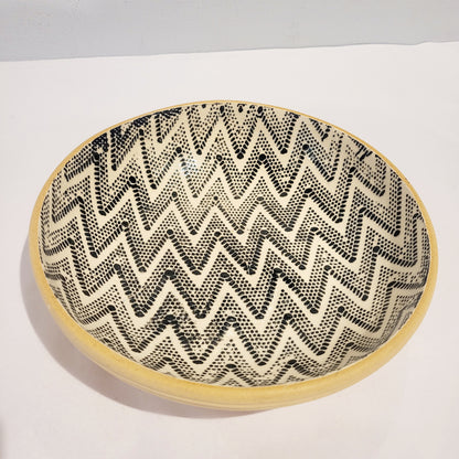 Terrafirma Ceramics - Black Chevron 8” Bowl