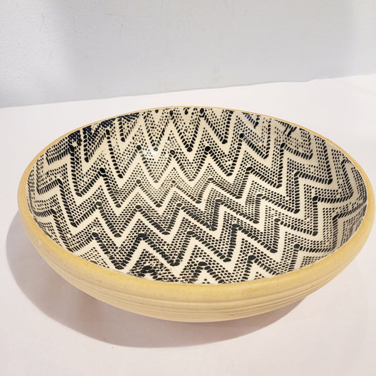 Terrafirma Ceramics - Black Chevron 8” Bowl