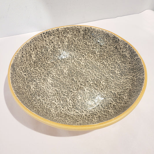 Terrafirma Ceramics - Charcoal Crackle 12” Medium Serving Bowl