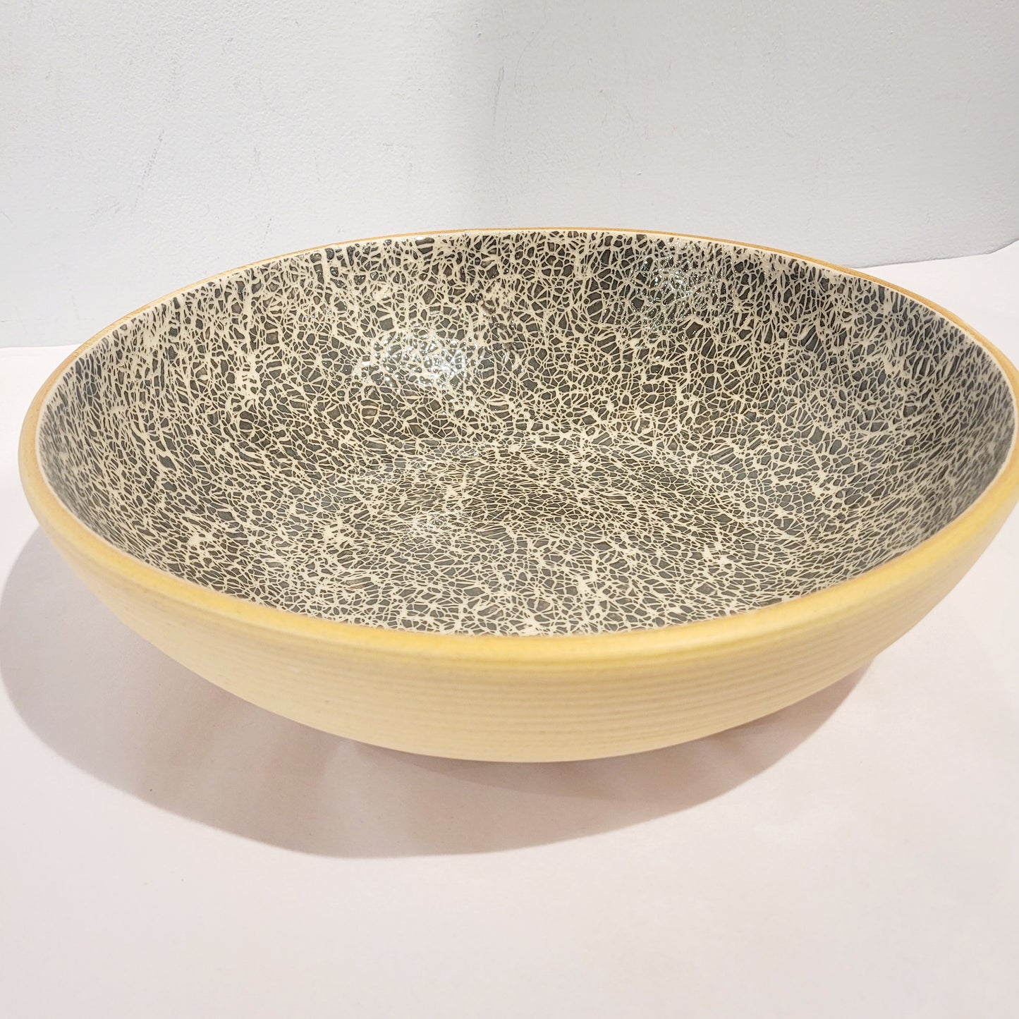 Terrafirma Ceramics - Charcoal Crackle 12” Medium Serving Bowl