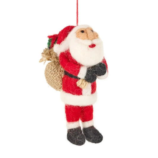 Handmade Santa Felt Ornament