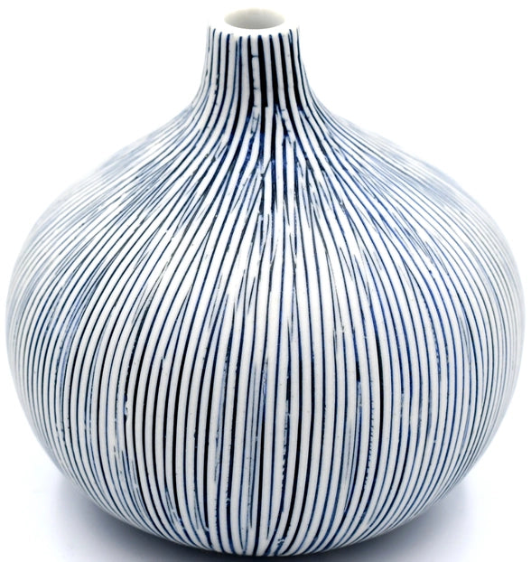 Congo Blue and White Stripe Bud Vase