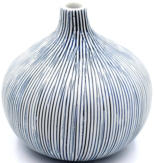 Congo Blue and White Stripe Bud Vase