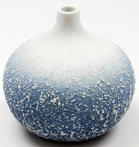 Congo Blue Textural Porcelain Bud Vase