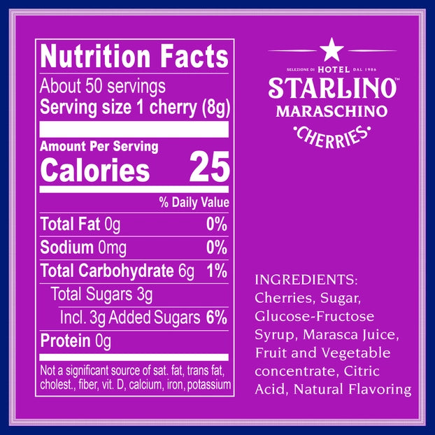 Starlino Italian Maraschino Cherries -14 oz