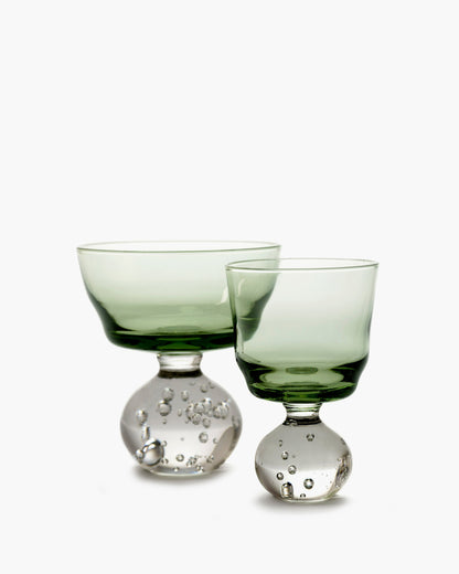 Eternelle Snow Glassware, Green, 4 oz, Set of 2