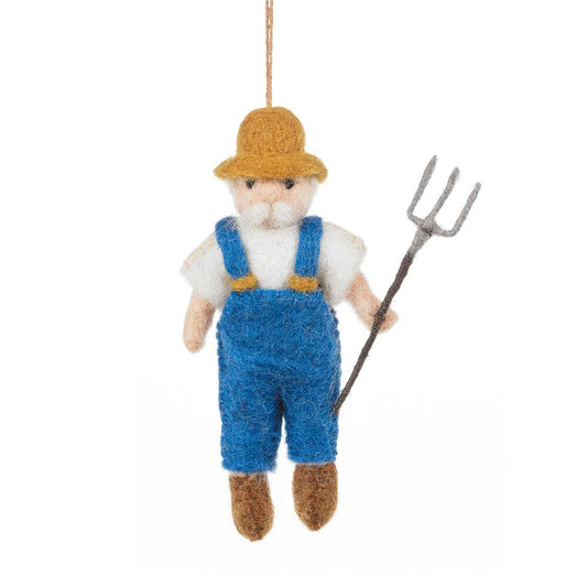 Handmade Farmer Felt Ornament