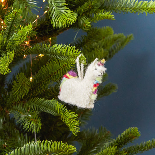 Unicorn Alpaca Ornament