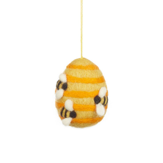 Handmade Busy Beehive Felt Ornament