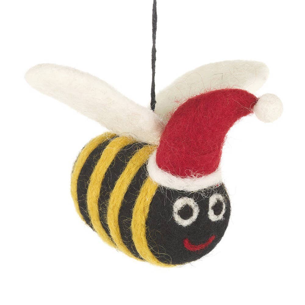 Handmade Christmas Bumblebee Felt Ornament