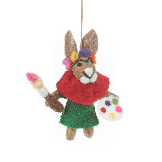 Handmade Frida Kahlo Hare Felt Ornament