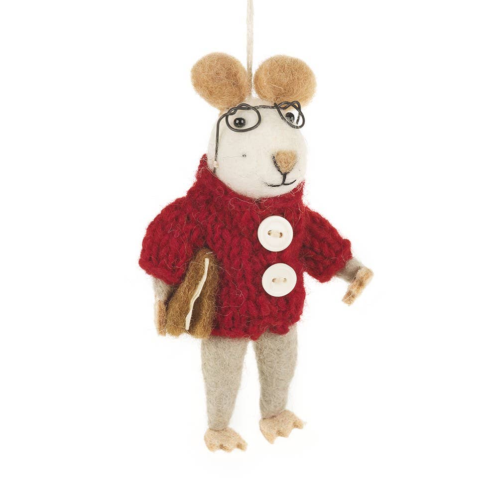 Handmade Charlie Mouse Felt Ornament