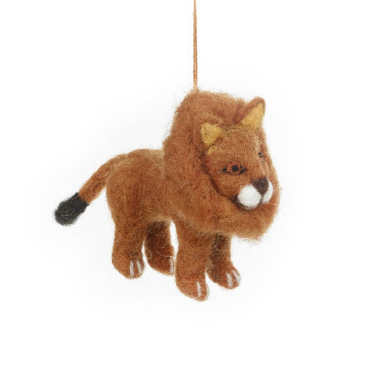 Handmade Lionel the Lion Felt Ornament