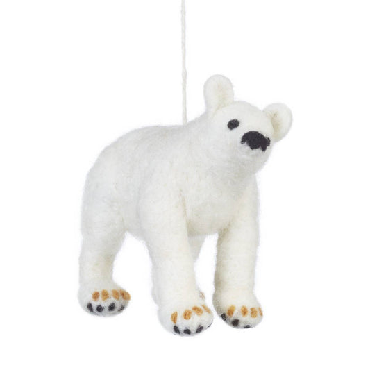 Handmade Polar Bear Felt Ornament