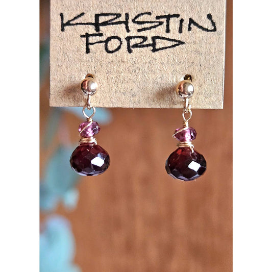 Garnet and Rhodolite Earrings