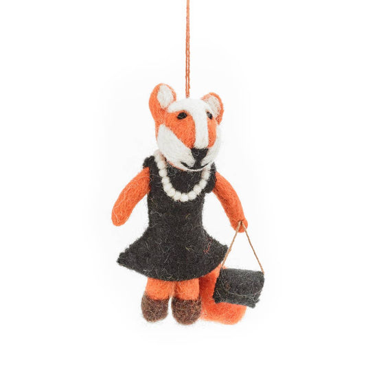 Handmade Coco the Fashion Fox Felt Ornament