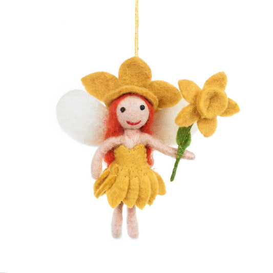 Handmade Daffodil Fairy Felt Ornament