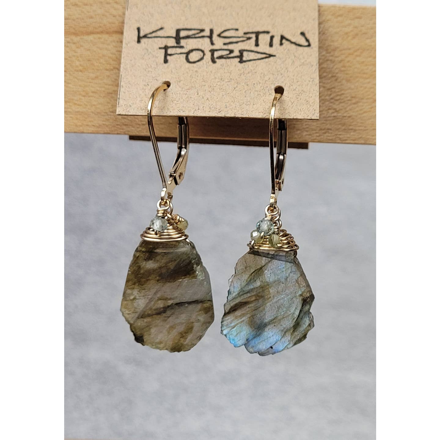 Labradorite and Peridot Earrings