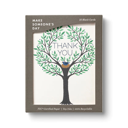 Thank you, Nested Tree Blank Note Cards, Boxed 10