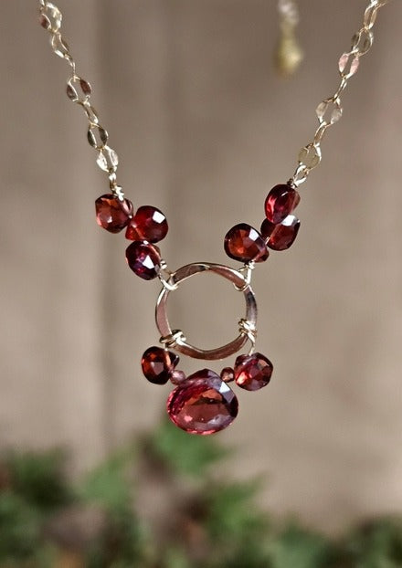 Garnet and Gold Necklace