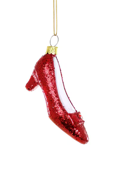 Ruby Red Slipper Glass Ornament