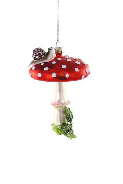 Thicket Mushroom w/ Snail Glass Ornament