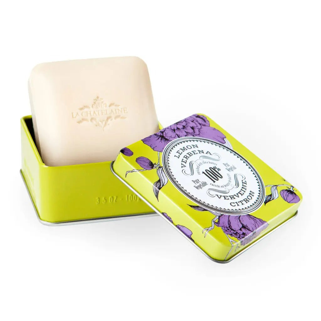 La Chatelaine Lemon Verbena Luxury Soap in Tin, 5.1 oz