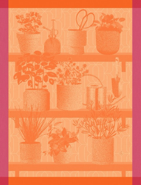 NEW! Herbes Fraiches Orange Tea Towel