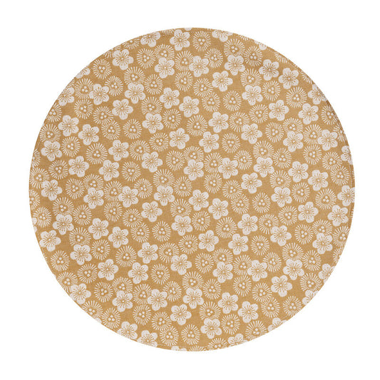 NEW! Wagara Beige ROUND Placemat COATED Set of 2