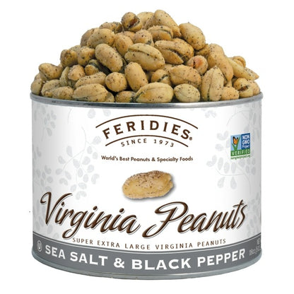 Sea Salt & Black Pepper Virginia Peanuts, Large Tin 18oz