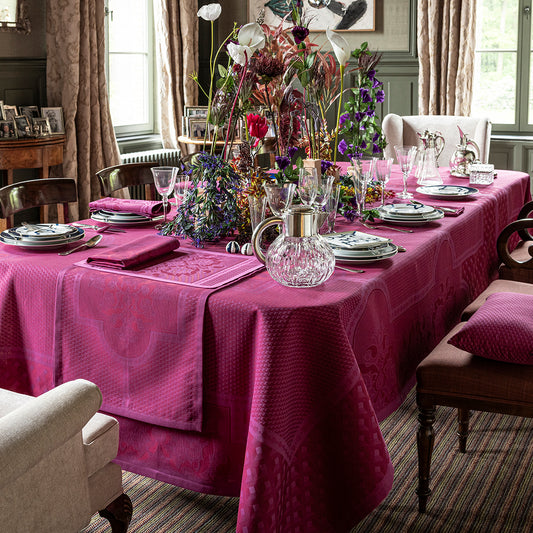 New! Palais Venetian Pink Magenta Cotton Tablecloth