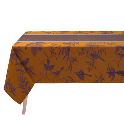 Voliere LINEN Tablecloth Orange/Blue, 69 x 69 - SALE!