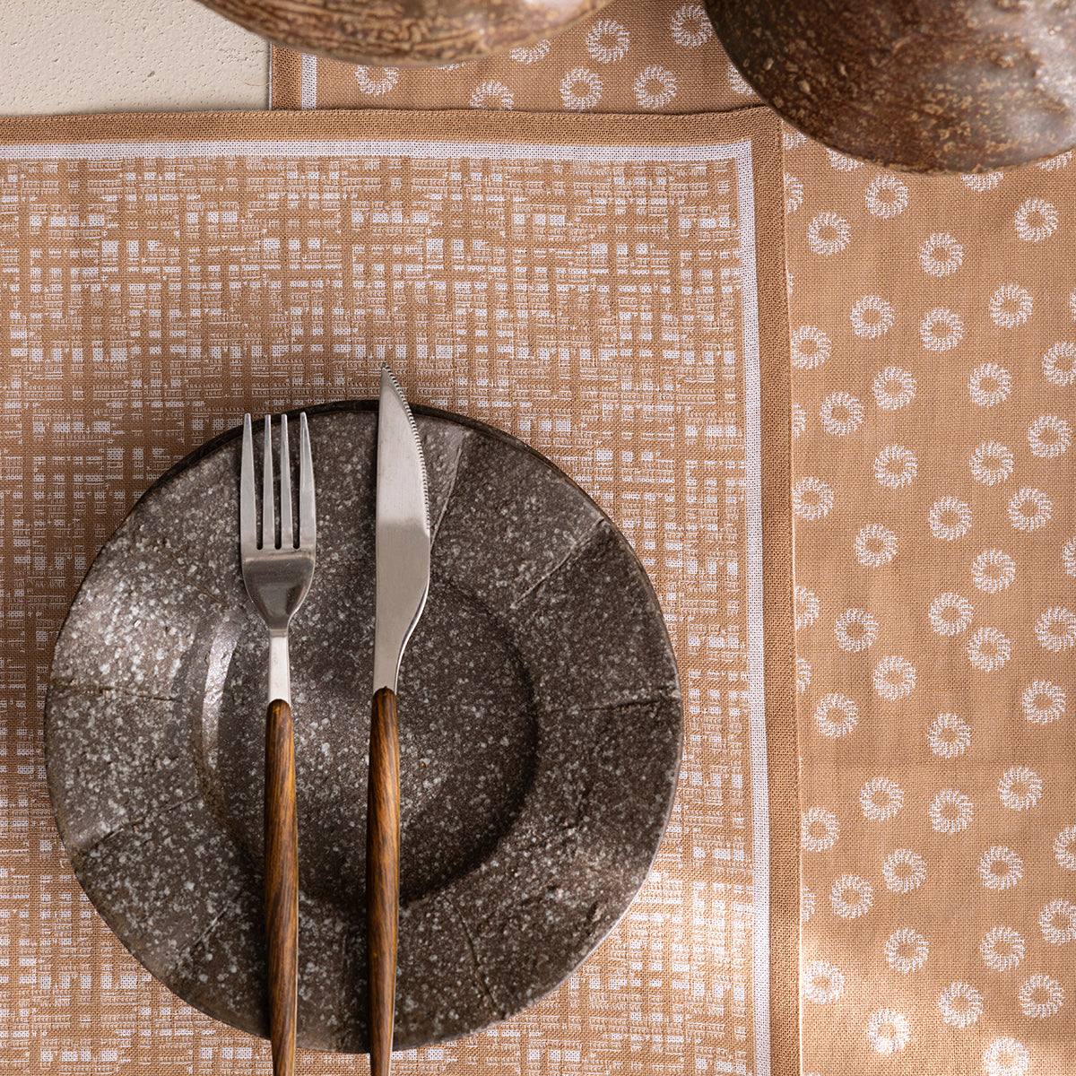 NEW! Wagara Beige Coated Tablecloth