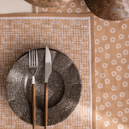 NEW! Wagara Beige Coated Tablecloth