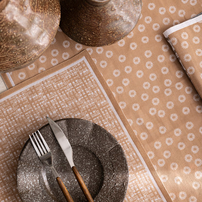 NEW! Wagara Beige Coated Tablecloth